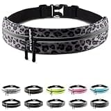 Fitgriff® Running Belt for Men & Women - Secure Jogging Pouch for Phone, Keys & Essentials - For All Cell Phones (Leopard, 24.5" - 35.5" Waist Size)