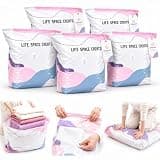 Life Space Creator Storage Bags, No Pump Vacuum Storage Bags Large Capacity, Big Vacuum Storage Compression Bags No Pump Needed for Clothes, Bedding, Travel & Closet Organization (5PCS, Large)