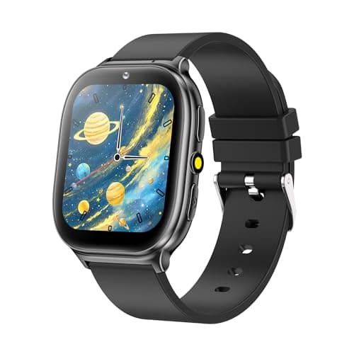 Kids Smart Watch for Girls Boys Age 5-12, 10 Alarms and Vibration Reminder, App Location Check, 20 Puzzle Games HD Touch Screen Watch with Camera, Music Player, Pedometer, Flashlight, Gift (Black)