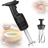 QUGURLID Stick Blender with Variable Speed and Optional Whisk, Ideal for Food, Baking, and Cooking.Versatile Kitchen Tools (Addawhisk)