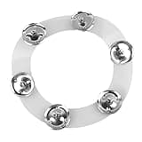 Omquot Drum Hi Hat Ring Bell Double Rows Multifunctional for Musicians Lightweight Silicone Metal 6 Pieces Cymbal Ching Ring Tambourine
