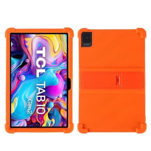 SOENS 4 Thicken Cornors Soft Silicone Shockproof Cover Case with Kickstand Suitable for TCL Tab 10 Gen 2 8496G 10.36" Tablet PC (Color : Orange)