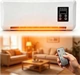 Multifunctional 2-in-1 Wall Mounted Heating System, Smart Mini Air Conditioner Fan with Remote, for Bathroom, Office