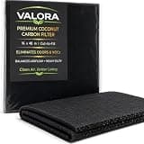 VALORA Premium Coconut Carbon Filter 16x48 Inch Cut-to-Fit Air Purifier Pre Filter Sheet for Odor Control, HVAC Vents, Air Purifiers, 5MM Thick