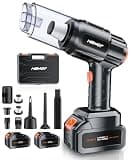 EWEMAX Car Vacuum Portable Cordless, High Power Suction & Blower, Handheld Vacuum Cleaner for Car, Home, Desktop, Keyboard,Birthday Gifts for Men Dad Husband(Jet Black)