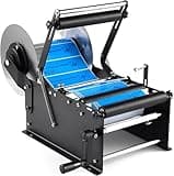 Adjustable Manual Bottle Labeling Machine for Round Bottles, Easy Handle Applicator for Glass & Metal, Fits 0.59-4.72 Inch Diameter Bottles