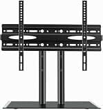 UWYTGF Monitor Arms Tv Stand Desktop Tv Stand Universal Tv Stand with Tempered Glass Base Height Adjustable Tv Base Stand,Suitable for 40-65 Inch Tvs