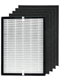 Exlyric Replacement Filter Set Compatible with LivePure LP350 Air Purifier, Replaces LP350 Filter Fits LP350TH LP350THP,1 Main Filter + 4 Pre-Filters,Dust, Carbon VOCs