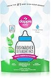 Dapple Baby Dishwasher Detergent Pods - 50 Count - Fragrance-Free, Hypoallergenic & Plant-Powered Dishwasher Pacs - Removes Milk Residue From Baby Bottles