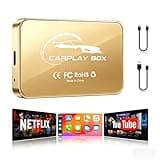 AI Box CarPlay, 3-in-1 Wireless CarPlay Adapter & Android Auto for OEM Wired Cars, Built-in Netflix/YouTube for Streaming, 5.8GHz WiFi, Convert Wired to Wireless, Plug & Play Gold