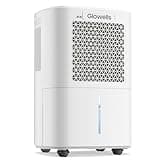 2500 Sq.Ft Dehumidifier for Basement with Drain Hose, Glowells 34 Pints Dehumidifiers for Home, Bathroom, Bedroom Large Room, RV, Three Modes, Quiet with Smart Compressor, Dry Clothes, 24H Timer