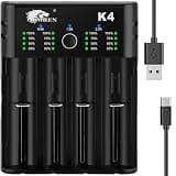 IMREN 18650 Battery Charger,21700 Battery Charger for 3.7V 14500 10400 18500 18350 18650 18700 20700 21700 22650 26650 Li-ion Battery,1.2V Ni-MH/Ni-Cd Battery,4 Bay 18650 USB C Charger