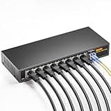 BLIYEE 8-Port 2.5GB Ethernet Switch, Unmanaged 2.5G Gaming Network Switch | 8 x 2.5BASE-T Ports | 1 x 10G SFP+ | 60Gbps Switching Capacity | Plug & Play | Fanless Metal | Ethernet Splitter
