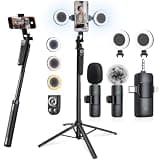 Vlogging Kit for iPhone Tripod Light Microphone, Remote for TikTok/YouTube