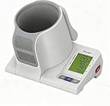 Beown Automatic Upper Arm Blood Pressure Monitor, No-Wrap Barrel-Type Cuff 7.1"-16.5", 3-Color Backlight, 2 Users 2×99 Memory, Rechargeable BP Monitor for Home Seniors