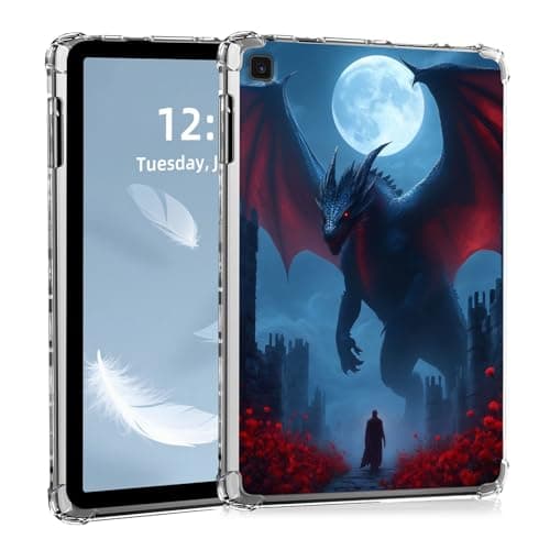 for Samsung Galaxy Tab A7 Lite 8.7 Inch Case,Clear Transparent Shockproof TPU Tablet Cover,Slim Lightweight Anti-Yellow Protective Case for Galaxy Tab A7 Lite,Dragon Under Moonlight
