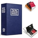 Book Shaped Security Lock Box, Discreet Diversion Book Safe with Combination Lock, Secret Hidden Safe Metal Money Storage Box for Cash, Jewelry, Documents at Home Office Dorm Travel (Blue,S)