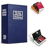 Book Shaped Security Lock Box, Discreet Diversion Book Safe with Combination Lock, Secret Hidden Safe Metal Money Storage Box for Cash, Jewelry, Documents at Home Office Dorm Travel (Blue,L)