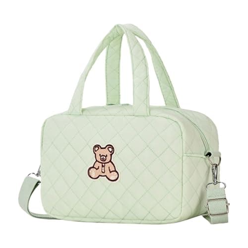 Baby Diaper Bag Tote with Adjustable Strap Weekender Overnight Bag Large Capacity Solid Color Crossbody Diaper Bags for Girl Teens (Green)