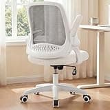 NEO CHAIR Office Desk Gaming Ergonomic Computer Chair with Lumbar Back Support Adjustable Height Swivel Rolling Wheels Flip-up Arms Mesh Chair for Home Vanity (Ivory)