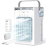 Portable Air Conditioners, 4-Speed Mini Air Conditioner, 3-in-1 Personal Cooling Fan, Small AC Unit with 1000ml Water Tank, 2/4/6H Timer, USB Powered (5V 2A Adapter Included) for Bedroom Office Desk