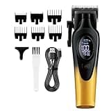 DAXXIN Hair Clippers, Barber Cordless Hair Trimmer 0mm Gapped Carving Clipper Professional Electric Finish Cutting Machine(Yellow)