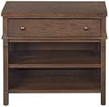 SAFAVIEH Couture - Haylie Nightstand - Dark Walnut Nightstand with 1 Drawer & 2 Shelves - Fully Assembled Modern Bedroom Storage, 30" W x 18" D x 26.5" H (SFV2232B)