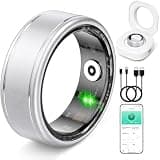 Smart Ring for Women & Men, IP68 Waterproof Fitness Tracker Ring with Heart Rate, Blood Oxygen & Sleep Monitor, Health Tracker Ring Compatible with iOS & Android, No Subscription Fee (#8)
