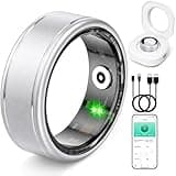 Smart Ring for Women & Men, IP68 Waterproof Fitness Tracker Ring with Heart Rate, Blood Oxygen & Sleep Monitor, Health Tracker Ring Compatible with iOS & Android, No Subscription Fee (#8)