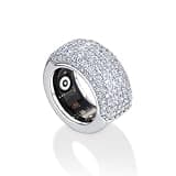 PAVOI 14K Gold Plated Pave Smart Ring Cover for Women - Statement Band - White Gold, Size 9