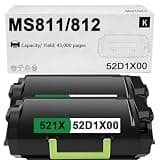 52D1X00 Black Toner Cartridge Extra High Yield 45,000 Pages Replacement for Lexmark MS711dn MS811n MS811dn MS811dtn MS812de MS812dn MS812dtn MX711 MX810 MX811 MX812 Printer, 2 Pack