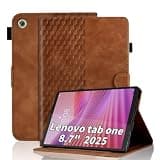Varohix Case for Lenovo Tab One / K9 8.7 Inch 2025 Case (TB305XU/TB305FU), Magnetic PU Leather Multi-Angle Viewing Protective, Folio Adjustable Stand Shell Foldable Card Holder, Woman Man,Brown