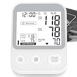 Oklar Blood Pressure Monitor Upper Arm BP Machine for Home Use 2x120 Memory Voice Broadcast Large LCD Backlit Display Adjustable Cuff 8.7"-16.5" with Storage Bag, Cool Grey
