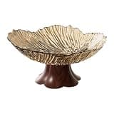 GiaoRosi Pedestal Fruit Bowl, Snack Bowl, Bowl with Foot, Multipurpose Bowl Made of PET Material for Dining Room, Office, Reception Table, Gold
