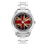 FodPand Analog Men Stainless Steel Band Watch Big Face Silver Wristwatch