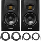 ADAM Audio T5V 5-inch Powered Studio Monitor, Black (Pair) AMS-T5V Bundle with 2X OnStage 25ft XLR Cable + 2X 10ft Balanced XLR to TRS Cable