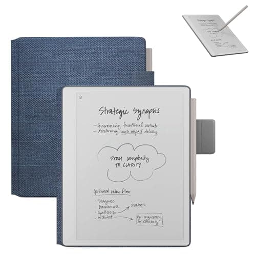 Case for Remarkable Paper Pure Tablet, Linen Texture Folio Cover with Magnetic Closure, Auto Wake/Sleep, Slim Protective Tablet Case with Pencil Holder,Blue