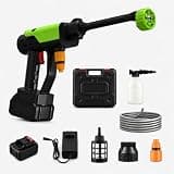 Cordless Portable Handheld Washer, Battery Operated Car Cleaner Equipped with Foam Pot & 23FT Hose, Lightweight Power Washer for Car Home Garden Patio Outdoor