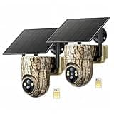 Oculview Cellular Trail Camera with Built-in 4G SIM Card, 2K Live Streaming, 360° Full Coverage, Motion-Activated, Low-Glow Night Vision, Solar Game Camera for Wild & Off-Grid Areas, No WiFi Needed