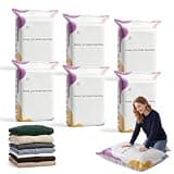 No-Pump Vacuum Storage Bags, Cube Compression Storage Bag for Clothes, Comforters, Blankets & Bedding, Reusable Airtight Space Saver Bag for Closet Organization, Moving and Travel (6, 27.6 × 19.7)