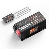 LiTime 3000W Pure Sine Wave Inverter Charger, 12V DC to 120V AC Solar Controller, 9000W Peak Power, UPS Function, 5A - 45A Adjustable Current, LCD Remote Control, for RV, Home Backup, Truck, Boat