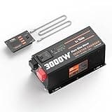 LiTime 3000W Pure Sine Wave Inverter Charger, 12V DC to 110V - 120V AC, 9000W Peak Power, 5A - 45A Adjustable Current, with Remote Control Panel, UPS Function, for RV and Home Backup