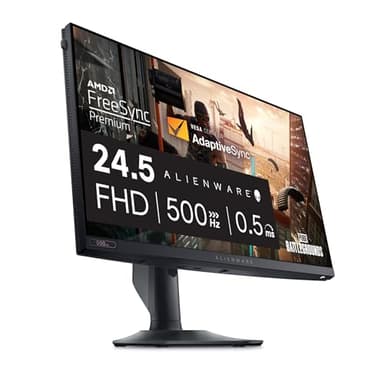 Alienware AW2524HF Gaming Monitor - 24.5-inch (1920x1080) 500Hz (Overclock) 0.5ms Display, Height/Tilt/Swivel/Pivot Adjustability, 3yr Advanced Exchange-Black