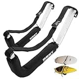 Best Marine and Outdoors Kayak Wall Rack, Heavy Duty 125 lb Capacity, Wall Mount Kayak Storage Rack for Garage, Canoe, SUP & Paddle Board, Indoor/Outdoor Steel Hangers with Foam Padding
