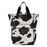 Nesatuwa Cow Fur Print Diaper Bag Backpack Waterproof Large Capacity Multifunctional Diaper Bags with Insulated Pockets and Stroller Straps Travel Backpack for Baby Girl/Boy