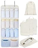 BAGSMART Hanging Compression Packing Cubes for Closet Organizers And Storage, 6 Set Suitcase Organizer Bags Set, Cruise Travel Essentials for Women, Beige