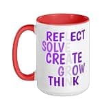 Purple Learn & Grow Purple Graphic Ceramic Mug, Red/White, 15oz