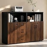 YCZYCZ Lateral File Cabinet with Lock, Metal Office Storage Cabinet, 2 Drawer Lateral File Cabinets for Home Office, A4 Letter Size, Heavy Duty Steel Filing Cabinet for Documents Storage