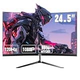 ZZA 24.5 Inch FHD (1920x1080) 120Hz Curved Gaming Monitor, 3000R Curvature VA Panel, 1ms MPRT, AMD FreeSync, Ultra-Thin Bezel, Eye Care, for Esports,PC