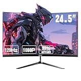 ZZA 24.5 Inch FHD (1920x1080) 120Hz Curved Gaming Monitor, 3000R Curvature VA Panel, 1ms MPRT, AMD FreeSync, Ultra-Thin Bezel, Eye Care, for Esports,PC